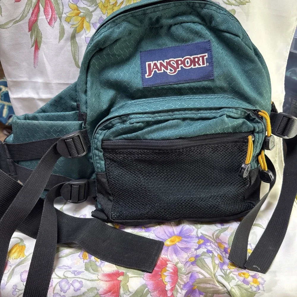 Jansport Mini Backpack Fanny‎ Pack Teal Convertible Waist Bag